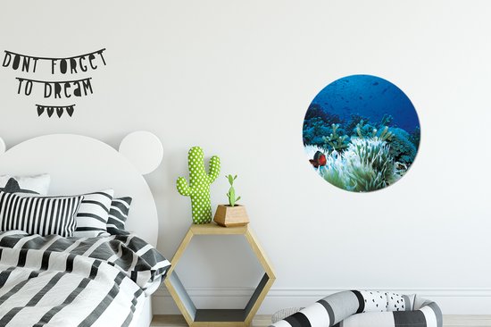 WallCircle - Peinture - Monde Sous Marin Avec Poisson Clown Et - Multicolore - 30 X 30 Cm