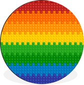 WallCircle - Wandcirkel - Muurcirkel - Patoon - Regenboog - Aluminium - Dibond - ⌀ 90 cm - Binnen en Buiten