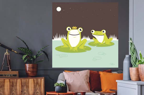 Stickers muraux - Film adhésif - Grenouilles - Nénuphar - Water - 120x120 cm - Film adhésif - Stickers muraux chambre enfant - Papier peint autocollant XXL - Papier peint autocollant - Film adhésif