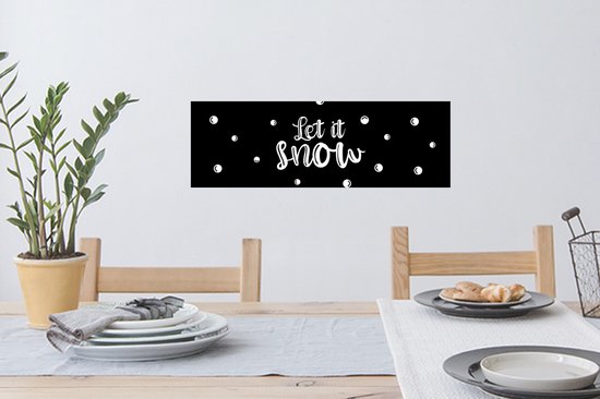 Stickers muraux - Noël - Citations - Let it snow - Neige - Proverbes - 60x20 cm - Feuille adhésive