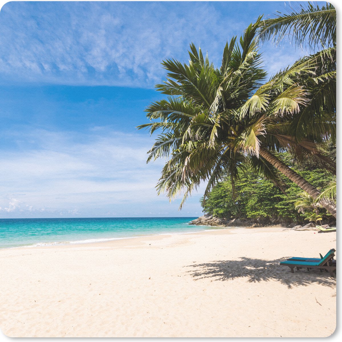 Muismat 20x20 cm - Mousepad Strand - Tropisch - Zee - Muismatten