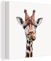 Girafe - Portrait animalier pépinière Toile 90x90 cm - Tirage photo sur toile (Décoration murale salon / chambre)