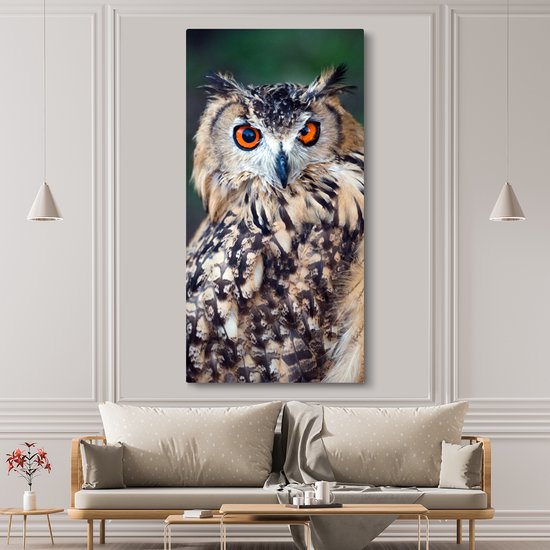 Tableau sur toile Hibou grand-duc - 80x160 cm - Décoration murale