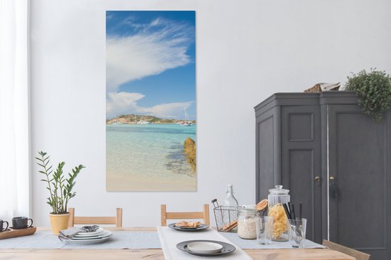 Tableau sur toile 80x160 cm - Décoration murale Plage en Sardaigne - Décoration murale salon - Décoration chambre - Accessoires chambre - Peintures
