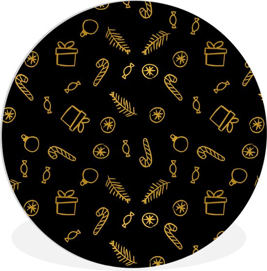 Wall Circle - Wall Circle Indoor - Bonbons - Cadeau - Noël - ⌀ 150 cm - Décoration murale - Peintures Ronds