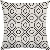 Su.B.dgn Kussenhoes 45x45 - 2 Stuks - Sierkussens - Dubbelzijdig Afdrukken - Zwart Wit N02