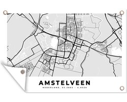 Muurdecoratie Kaart - Amstelveen - Nederland - 180x120 cm - Tuinposter - Tuindoek