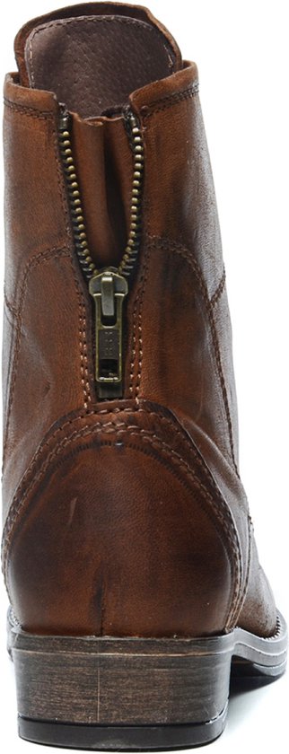 Manfield - Femme - Bottines à lacets cognac - Taille 40