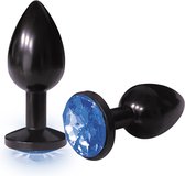 Bejeweled Annodized Stainless Steel Plug - Colbalt - Butt Plugs & Anal Dildos