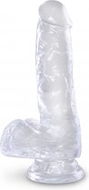 King Cock Clear 6 Inch Cock with Balls - Realistic Dildos