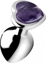 Gemstones Amethyst Heart Medium Anal Plug - Butt Plugs & Anal Dildos