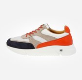 KUNOKA Ari Blue nose orange back - Sneakers Dames - maat 39 - Oranje Zwart Beige Wit