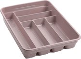 Bestekbak/bestekhouders 6-vaks roze - 40 x 30 x 7 cm  - Keuken opberg accessoires