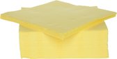 80x pièces serviettes de qualité luxe jaune 38 x 38 cm - Articles de fête à thème Pasen décoration de table serviettes jetables