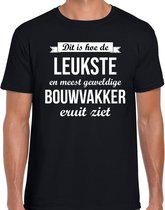 Dit is hoe de leukste en meest geweldige bouwvakker eruit ziet cadeau t-shirt - zwart voor heren - beroepen shirt M