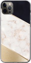 Coque iPhone 12 Pro Max - Marbre - Or - Rose - Siliconen