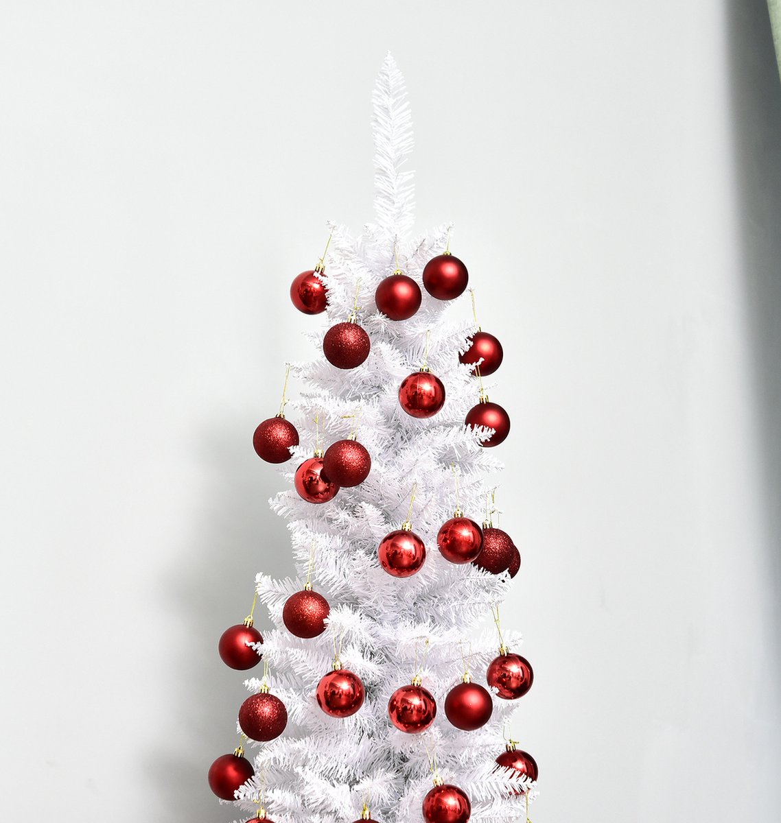 ChristmasGoodz - Kunstkerstboom - Smalle Kunstkerstboom - Smalle kerstboom - Wit - 180 cm – foto 7