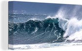 Canvas Schilderij Zee - Golf - Oceaan - 80x40 cm - Wanddecoratie