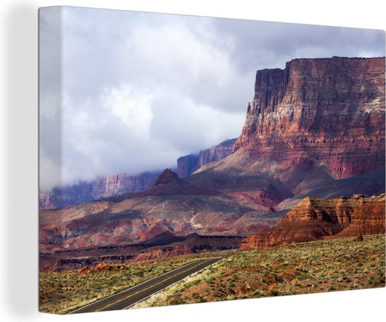 Canvas Schilderij Woestijnlandschap Amerika - 60x40 cm - Wanddecoratie