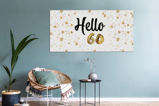 Peinture sur toile Anniversaire - 60 ans - Décoration - 160x80 cm - Décoration murale