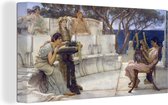 Canvas Schilderij Sappho and Alkaios - Lawrence Alma Tadema - 80x40 cm - Wanddecoratie
