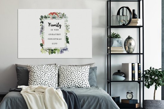 Canvas schilderij 140x90 cm - Wanddecoratie Planten - Kerst - Quote - Familie - Muurdecoratie woonkamer - Slaapkamer decoratie - Kamer accessoires - Schilderijen - Kerstdecoratie voor Binnen - Kerstdecoratie Woonkamer - Kerstdecoratie in Huis