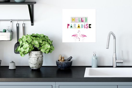 Affiche Flamingo - Été - Rose - 30x30 cm