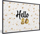 Cadre photo avec affiche - Fête - 80 ans - Décoration - 90x60 cm - Cadre pour affiche