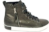 Blackstone Dames Leather High Sneaker Fur KL62 Metallic Black EU 36