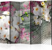 Vouwscherm - Klanken van een orchidee  225x172cm  , gemonteerd geleverd, dubbelzijdig geprint (kamerscherm)