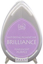 Inktkussen - Pigmentinkt - Dew Drop - Druppelvorm - pearlescent purple - Brilliance - 1 stuk