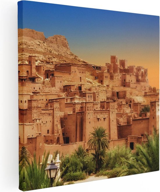 Artaza Canvas Schilderij Kasbah Ait Ben Haddou Stad in Marokko - 50x50 - Foto Op Canvas - Canvas Print