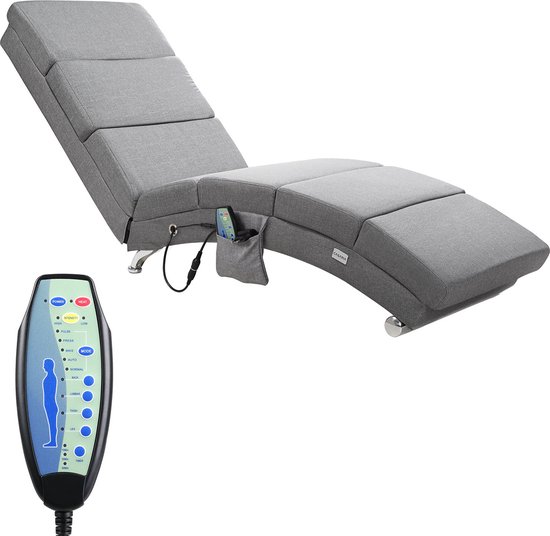 Casaria Relaxfauteuil Massage en Verwarming Grijs - Casaria - €185,95