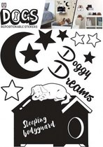 muurstickers Moon Dogs A3 vinyl zwart 2 stuks
