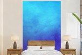 Behang - Fotobehang Waterverf - Blauw - Abstract - Breedte 225 cm x hoogte 350 cm