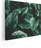 Artaza Canvas Schilderij Tropische Groene Bladeren - 100x80 - Groot - Foto Op Canvas - Canvas Print
