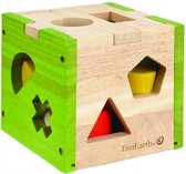 Vormenstoof hout groen blank vierkant 15 cm