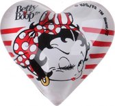 magneet hart Betty Boop 4 cm glas wit/rood