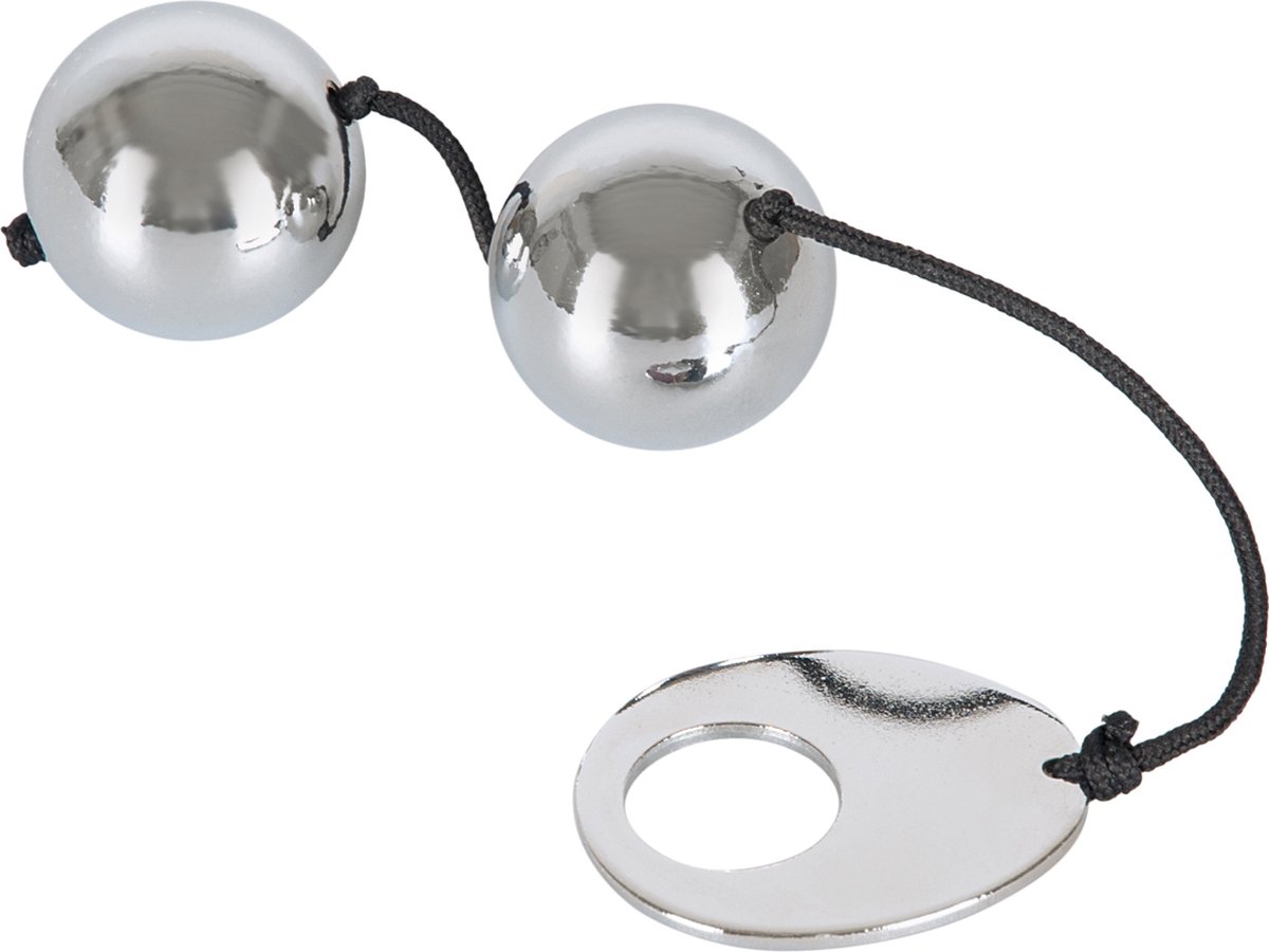 Goedkoopste Bad Kitty – Metalen Duo Liefdesballen met Gepolijst Uiterlijk voor Vaginaal en Anaal Gebruik – Zilver