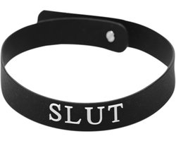 Master Series Siliconen Halsband Met 'Slut' Opdruk