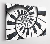 Ongebruikelijk abstract pianotoetsenbord zoals spiraalvormige achtergrond fractal eindeloze trap. - Modern Art Canvas - Horizontaal - 689573419 - 40*30 Horizontal