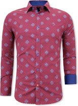 Overhemd met Print Heren - Slim Fit - 3087 - Rood