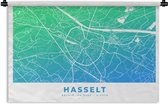 Tapisserie - Tapisserie - Plan de la ville - Hasselt - Blauw - België - 150x100 cm - Tapisserie - Carte