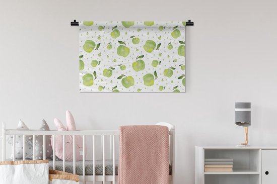 Tapisserie - Tapisserie - Pommes - Vert - Motifs - 90x60 cm - Tapisserie