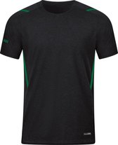 Jako Challenge T-Shirt Kinderen - Zwart Gemeleerd / Sportgroen