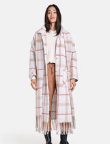 GERRY WEBER Dames Geruite oversized mantel Ecru/Weiss Gemustert-48