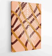 Bstract, kunst, herfst, achtergrond, boho, botanisch, bruin, kaart, decor, ontwerp 1 - Moderne schilderijen – Verticaal – 1871676775 - 50*40 Vertical