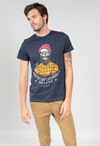 DEELUXE T-shirt met schedel TELLSON Navy