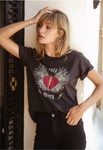 DEELUXE Vintage T-shirt van biologisch katoen HEART Old Black