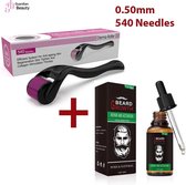 Derma Roller 0.50mm Naald + Baardgroei Olie | Micro Needling Roller | Anti Acne - Cellulitis - Rimpels - Littekens - Striae - Lichaams & Gezichts Roller | kin Regeneration Tool - 5